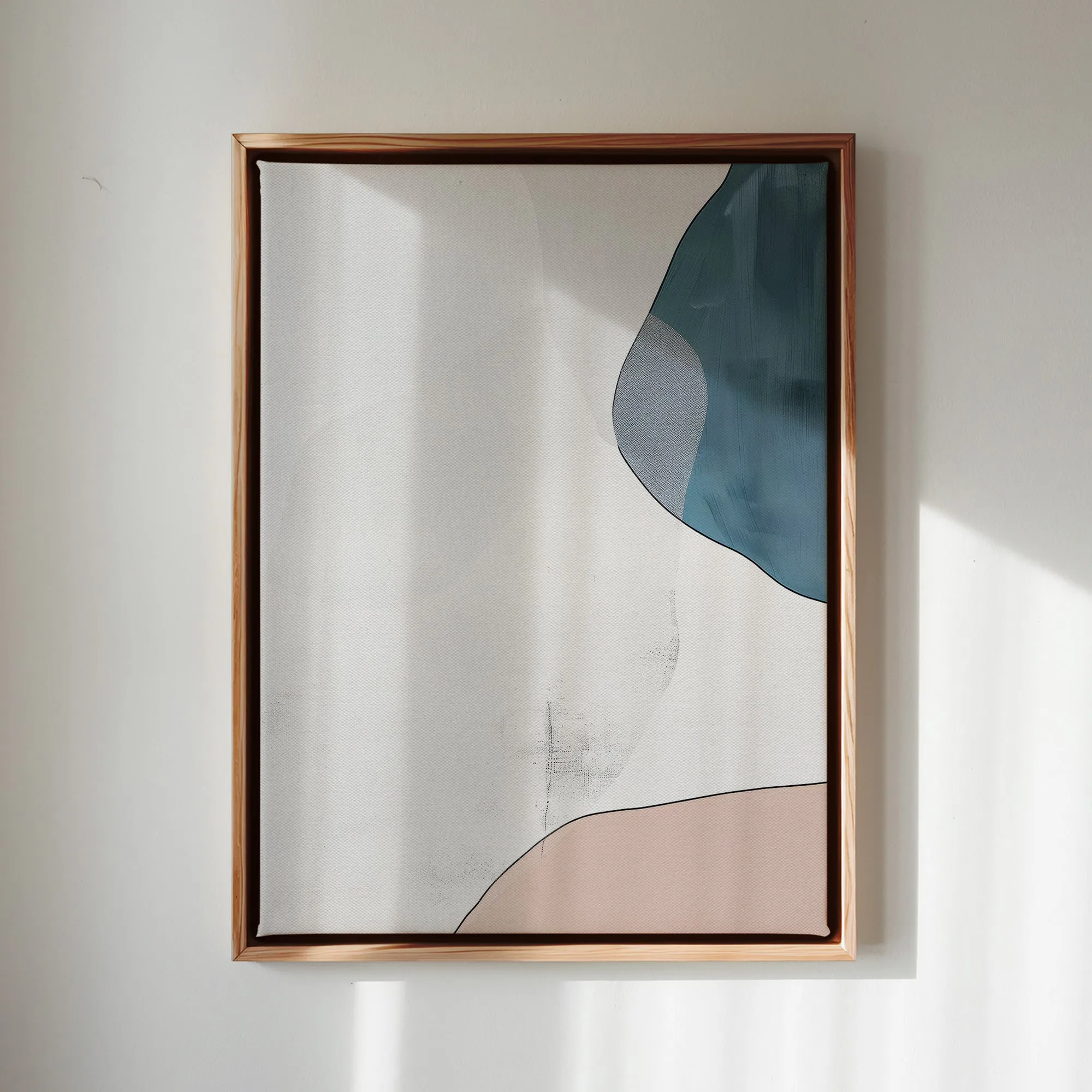 Canvas Wall Art Stretched Over Wooden Frame with Floating Frame and Abstract Painting CV4101