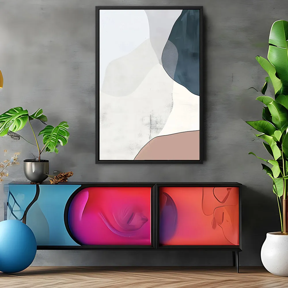 Canvas Wall Art Stretched Over Wooden Frame with Floating Frame and Abstract Painting CV4101