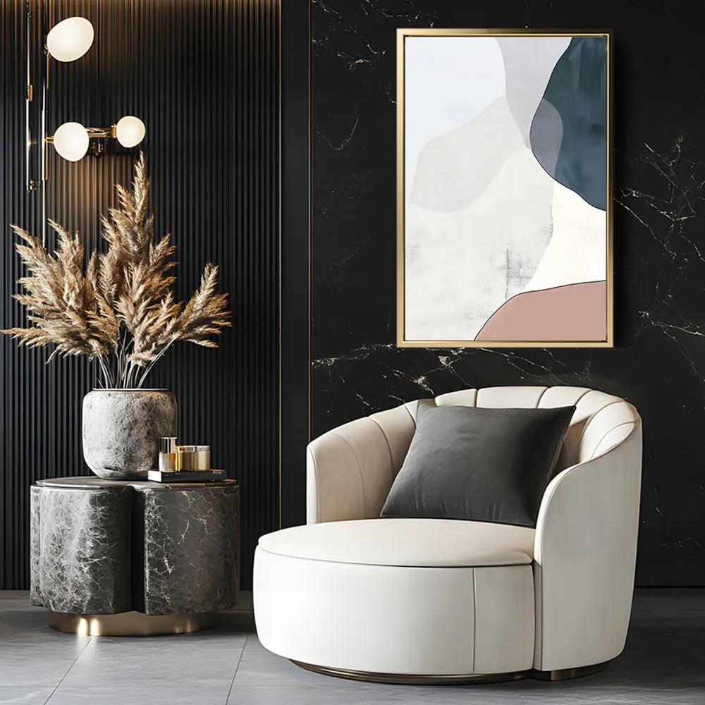 Canvas Wall Art Stretched Over Wooden Frame with Floating Frame and Abstract Painting CV4101