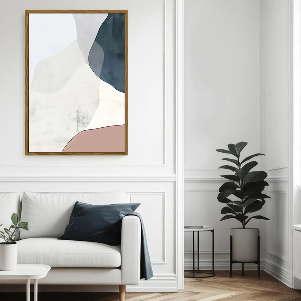 Canvas Wall Art Stretched Over Wooden Frame with Floating Frame and Abstract Painting CV4101