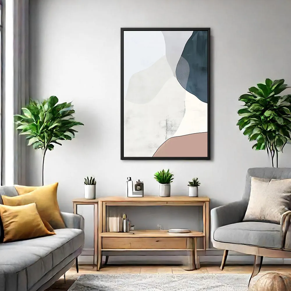 Canvas Wall Art Stretched Over Wooden Frame with Floating Frame and Abstract Painting CV4101