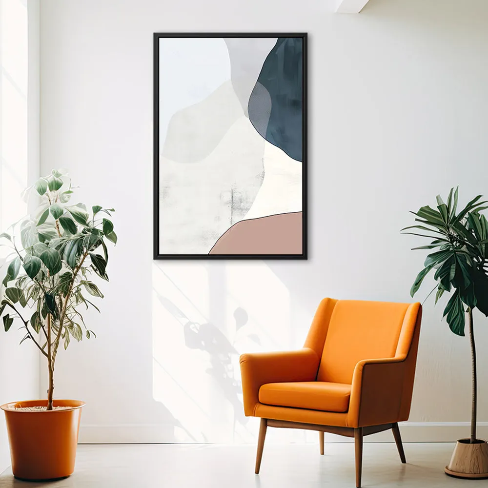 Canvas Wall Art Stretched Over Wooden Frame with Floating Frame and Abstract Painting CV4101