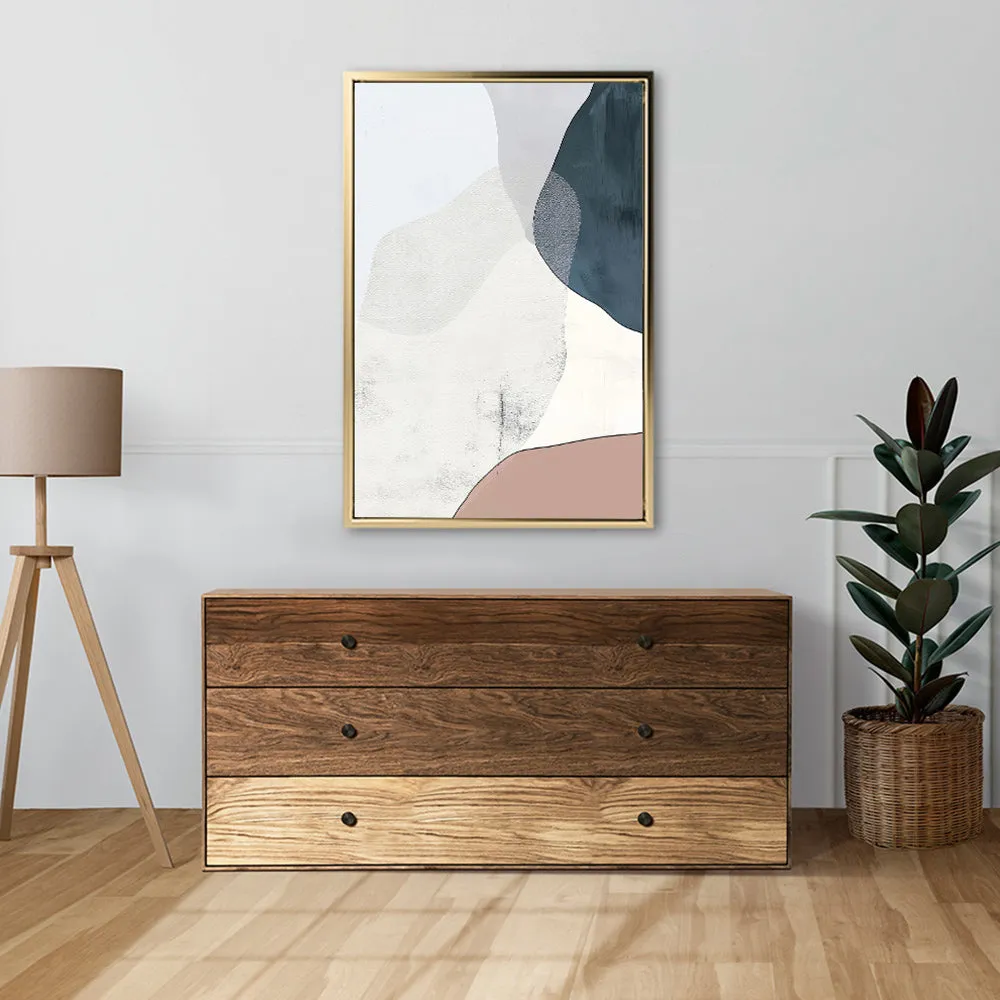 Canvas Wall Art Stretched Over Wooden Frame with Floating Frame and Abstract Painting CV4101