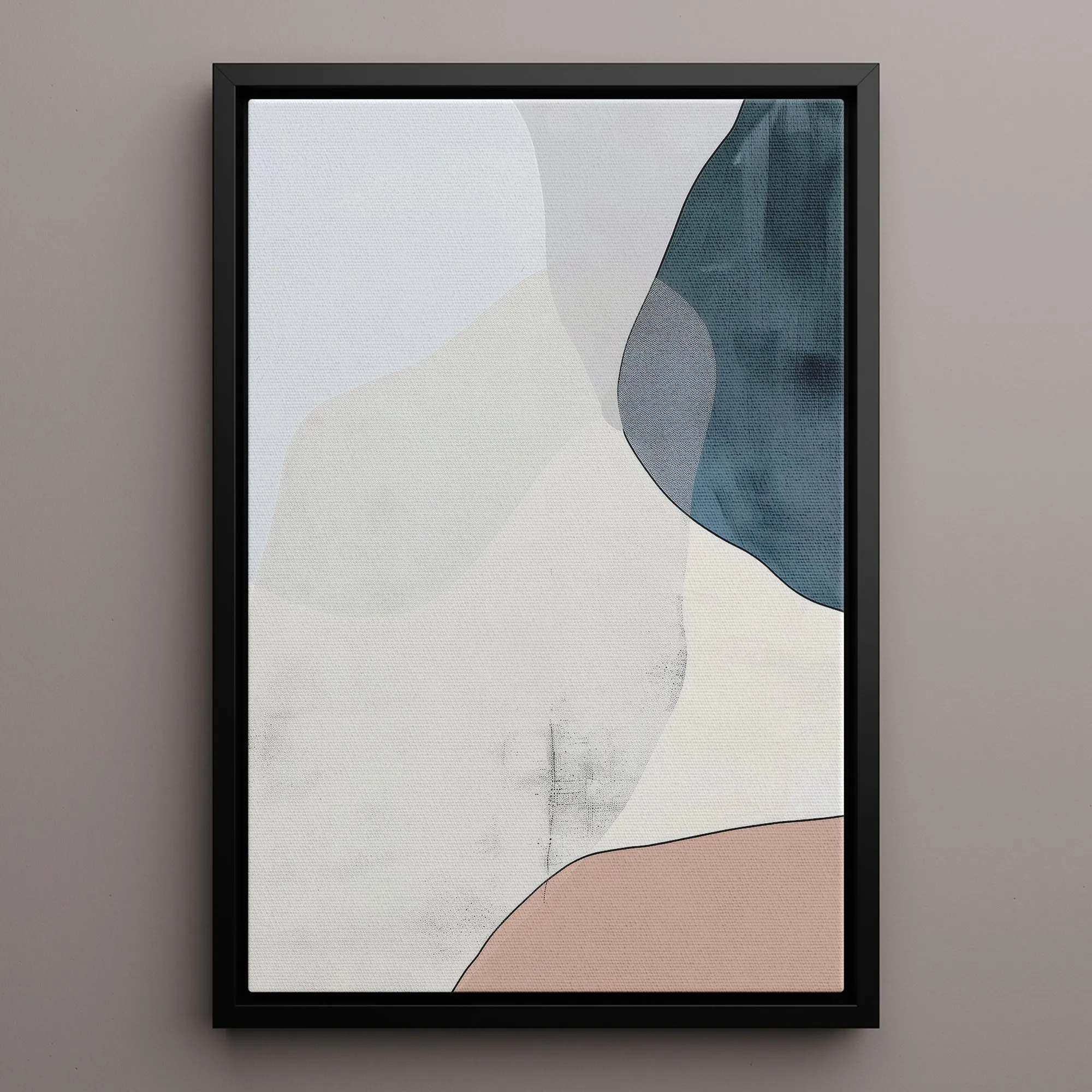 Canvas Wall Art Stretched Over Wooden Frame with Floating Frame and Abstract Painting CV4101