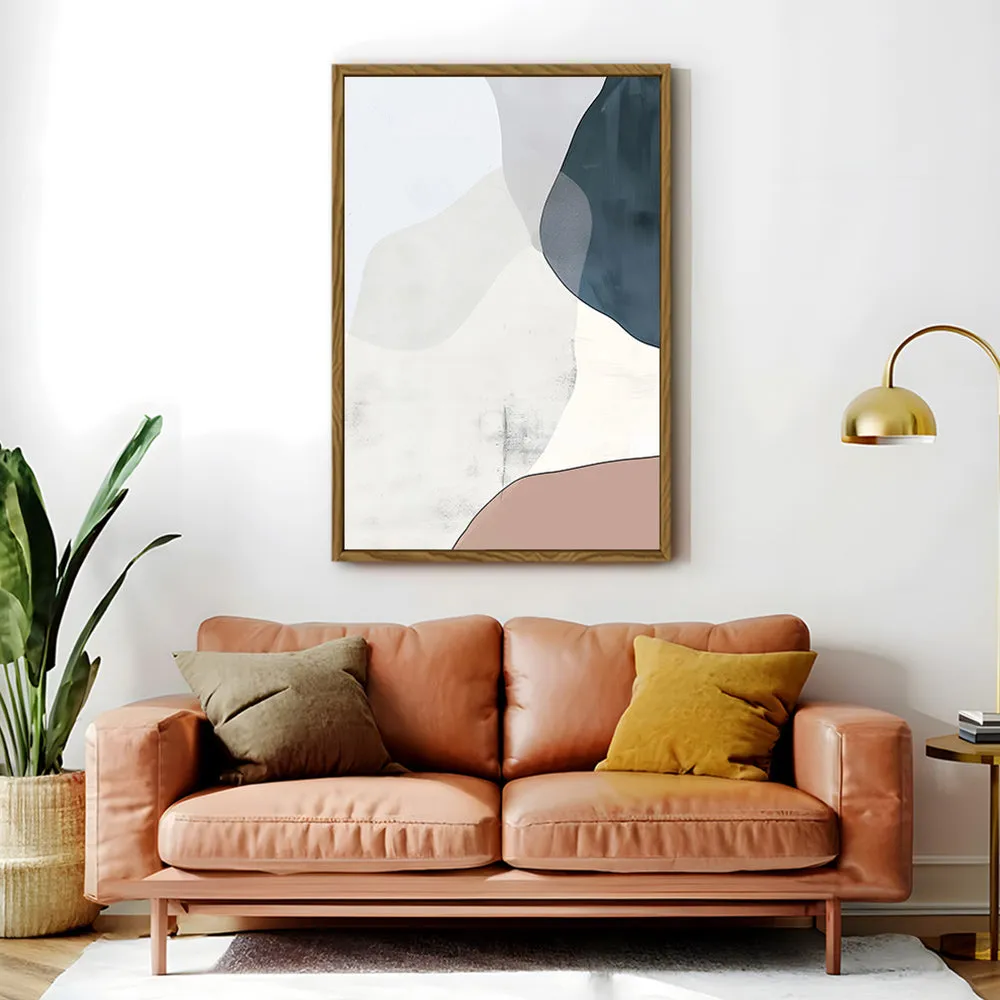 Canvas Wall Art Stretched Over Wooden Frame with Floating Frame and Abstract Painting CV4101