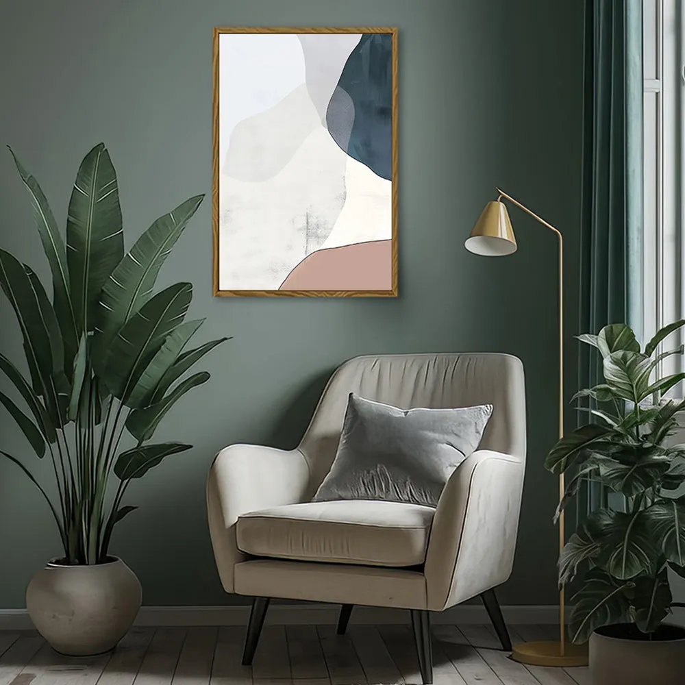 Canvas Wall Art Stretched Over Wooden Frame with Floating Frame and Abstract Painting CV4101