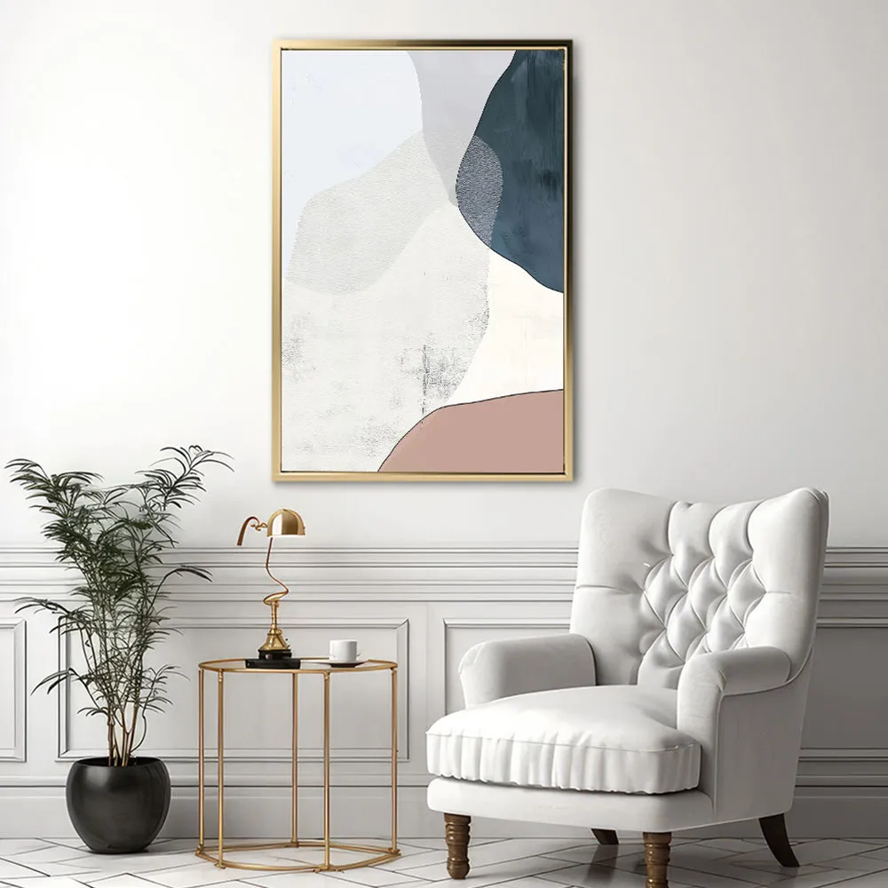Canvas Wall Art Stretched Over Wooden Frame with Floating Frame and Abstract Painting CV4101