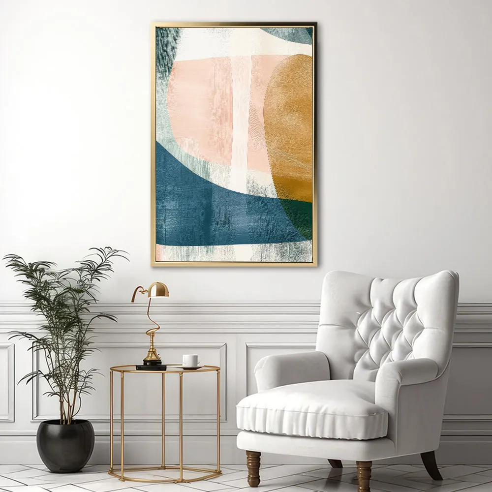 Canvas Wall Art Stretched Over Wooden Frame with Floating Frame and Abstract Painting CV4103