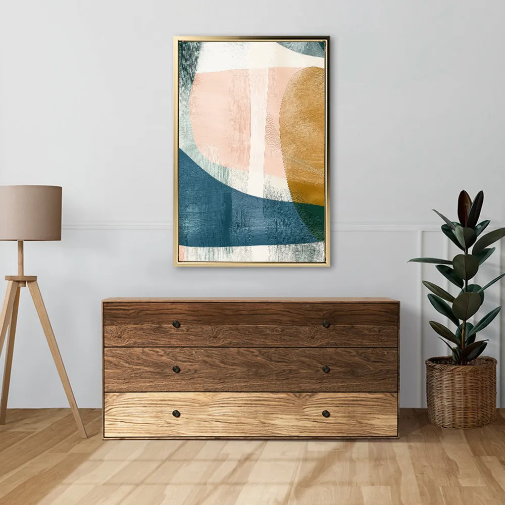 Canvas Wall Art Stretched Over Wooden Frame with Floating Frame and Abstract Painting CV4103
