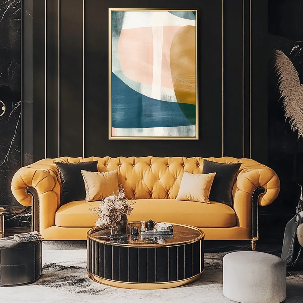 Canvas Wall Art Stretched Over Wooden Frame with Floating Frame and Abstract Painting CV4103
