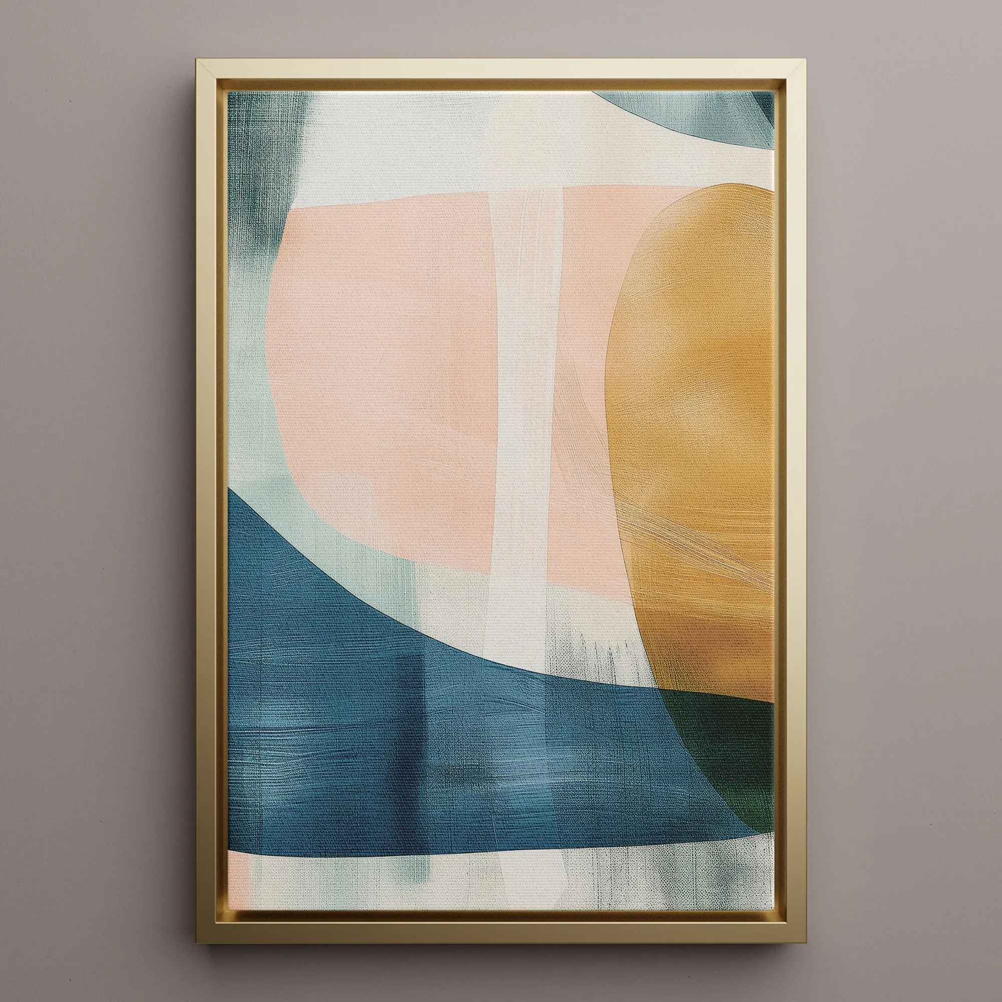 Canvas Wall Art Stretched Over Wooden Frame with Floating Frame and Abstract Painting CV4103