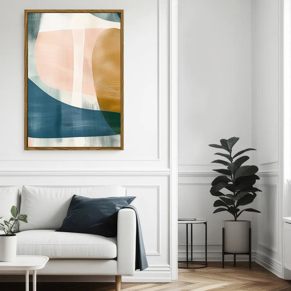 Canvas Wall Art Stretched Over Wooden Frame with Floating Frame and Abstract Painting CV4103