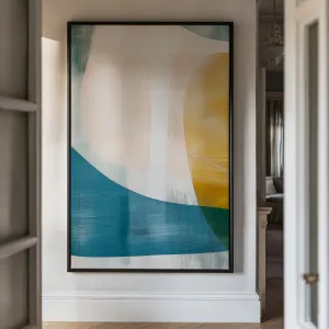 Canvas Wall Art Stretched Over Wooden Frame with Floating Frame and Abstract Painting CV4103