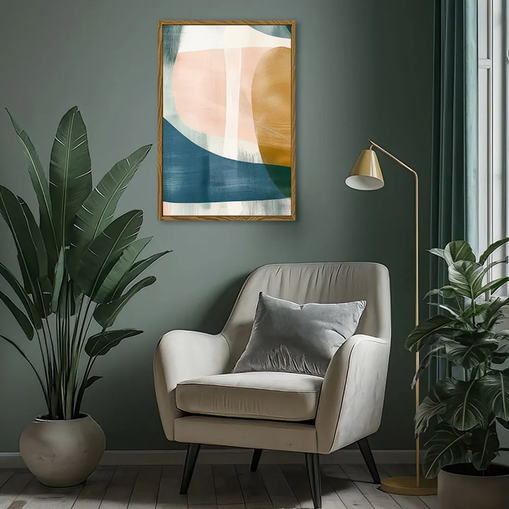 Canvas Wall Art Stretched Over Wooden Frame with Floating Frame and Abstract Painting CV4103