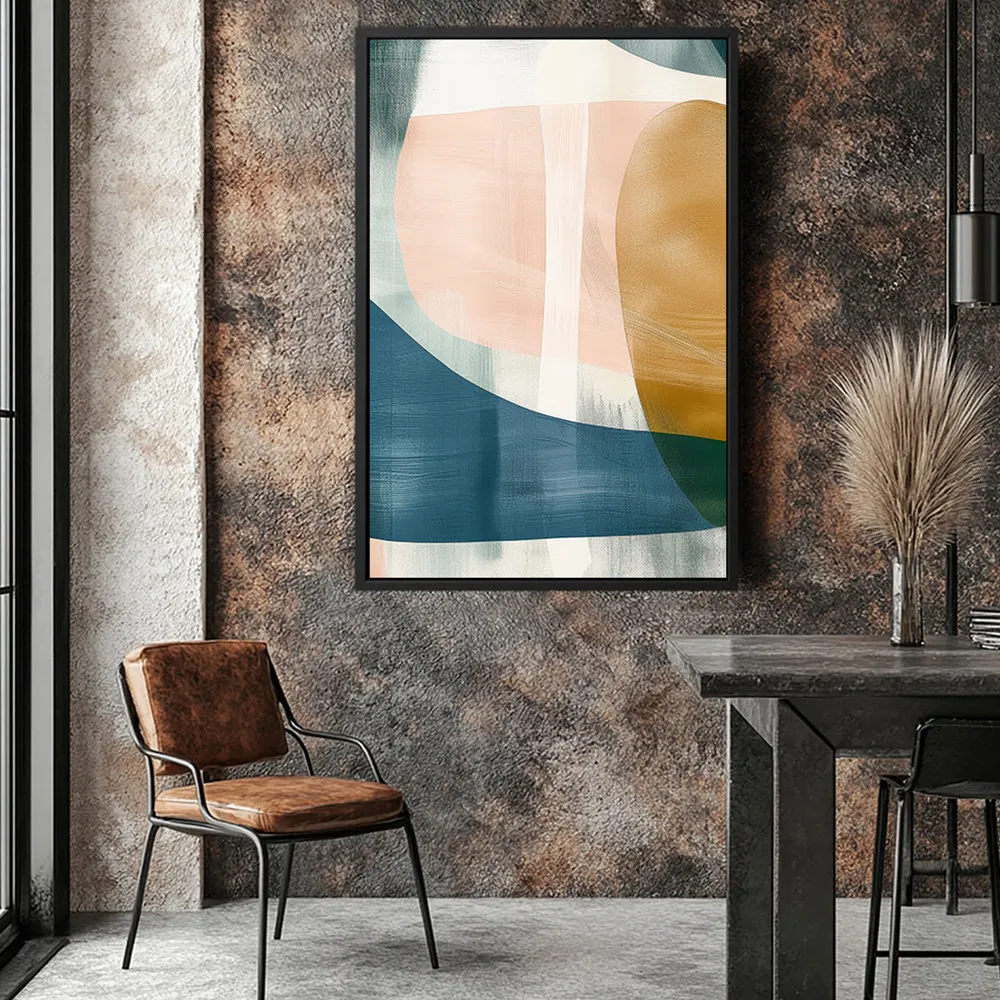 Canvas Wall Art Stretched Over Wooden Frame with Floating Frame and Abstract Painting CV4103