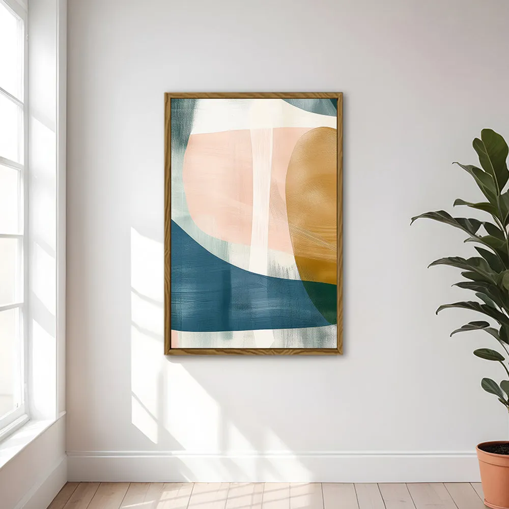 Canvas Wall Art Stretched Over Wooden Frame with Floating Frame and Abstract Painting CV4103