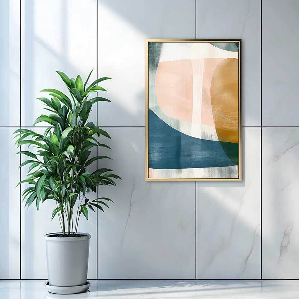Canvas Wall Art Stretched Over Wooden Frame with Floating Frame and Abstract Painting CV4103