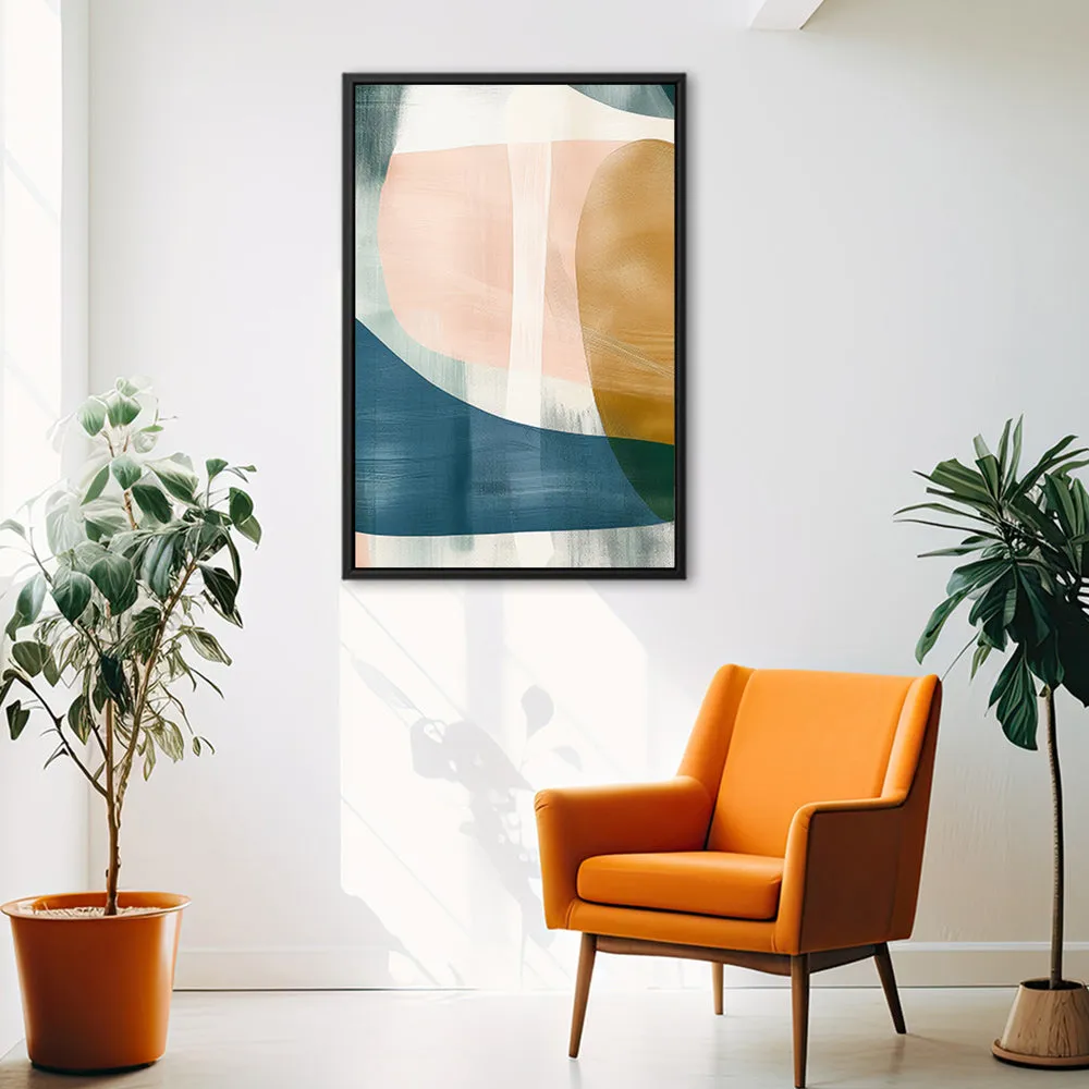 Canvas Wall Art Stretched Over Wooden Frame with Floating Frame and Abstract Painting CV4103