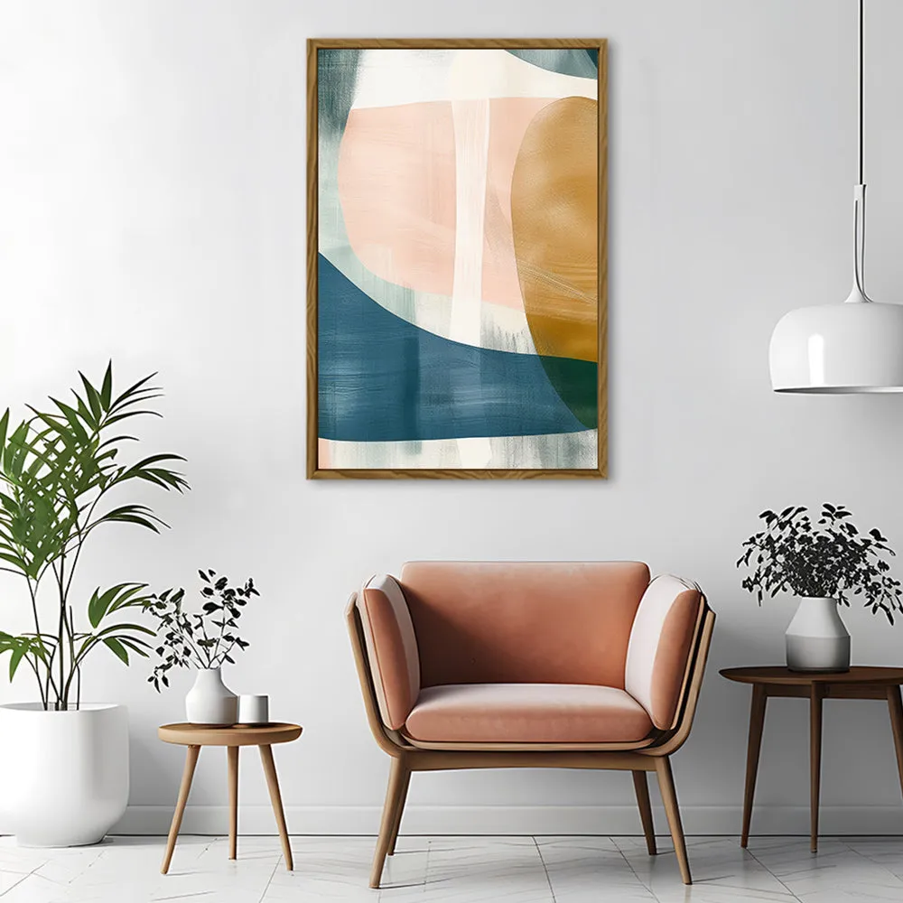 Canvas Wall Art Stretched Over Wooden Frame with Floating Frame and Abstract Painting CV4103