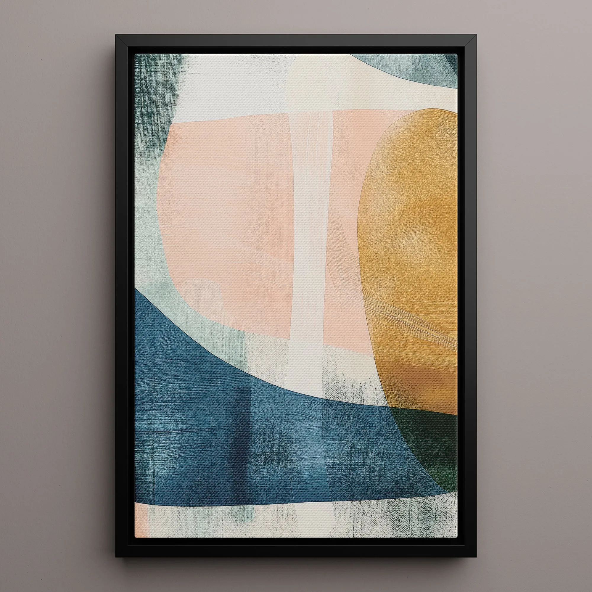 Canvas Wall Art Stretched Over Wooden Frame with Floating Frame and Abstract Painting CV4103