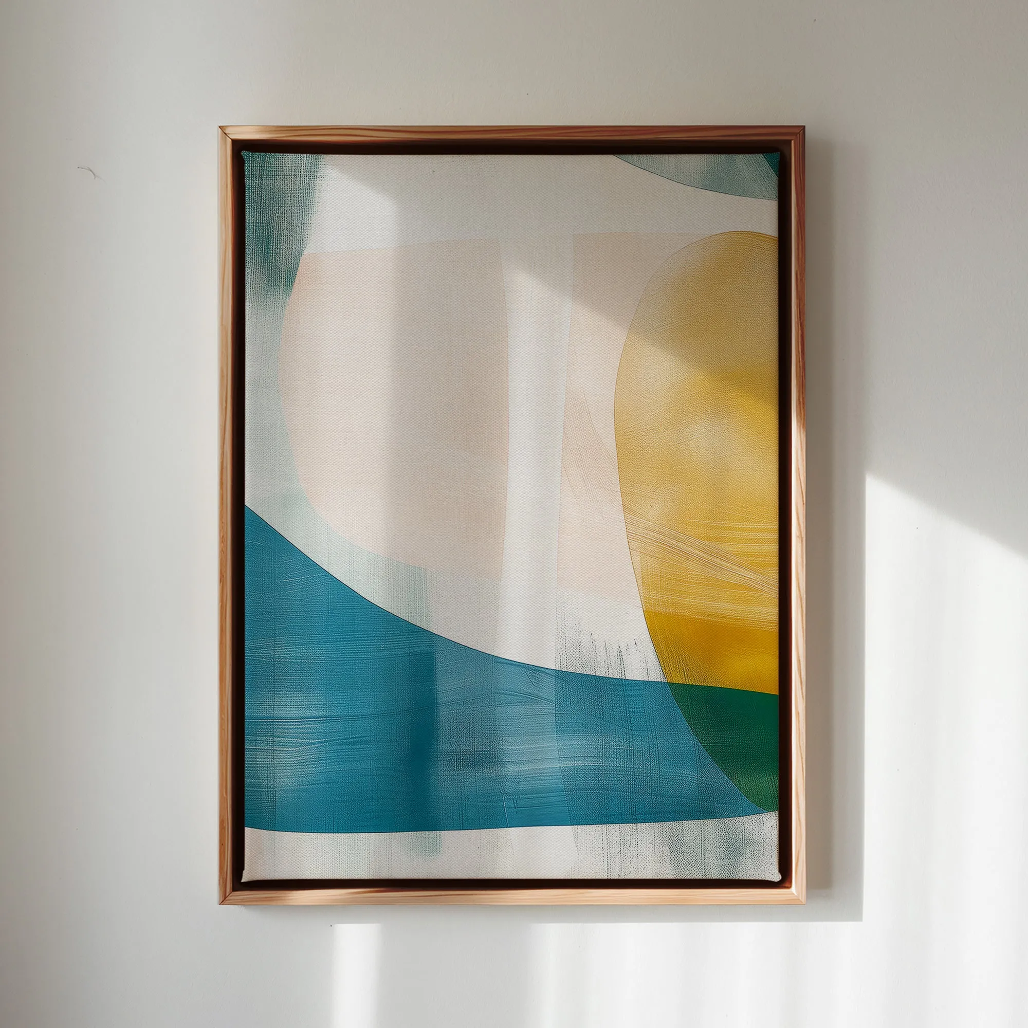 Canvas Wall Art Stretched Over Wooden Frame with Floating Frame and Abstract Painting CV4103