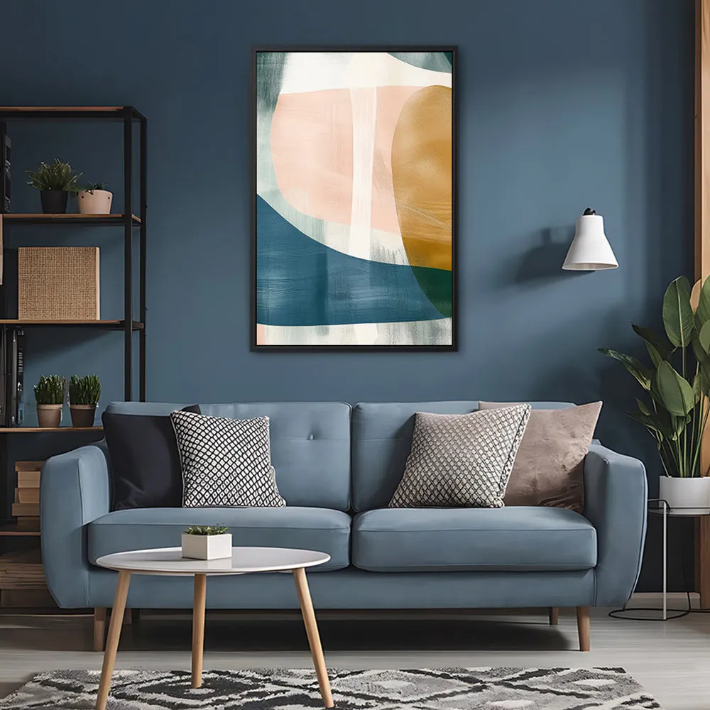 Canvas Wall Art Stretched Over Wooden Frame with Floating Frame and Abstract Painting CV4103