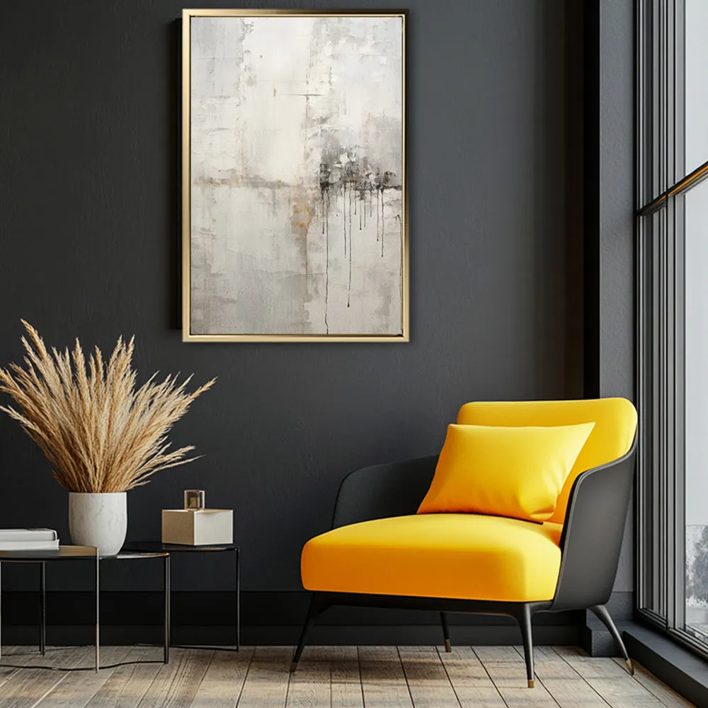 Canvas Wall Art Stretched Over Wooden Frame with Floating Frame and Abstract Painting CV4107