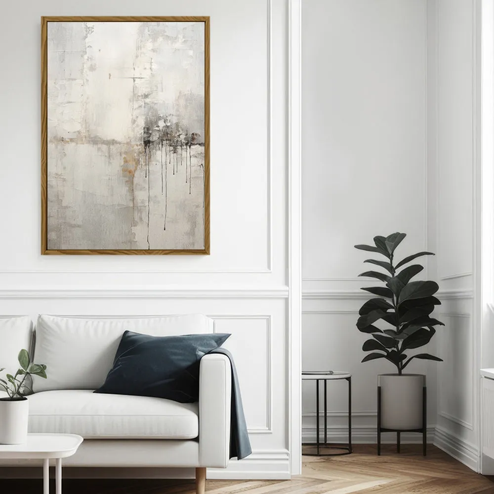 Canvas Wall Art Stretched Over Wooden Frame with Floating Frame and Abstract Painting CV4107
