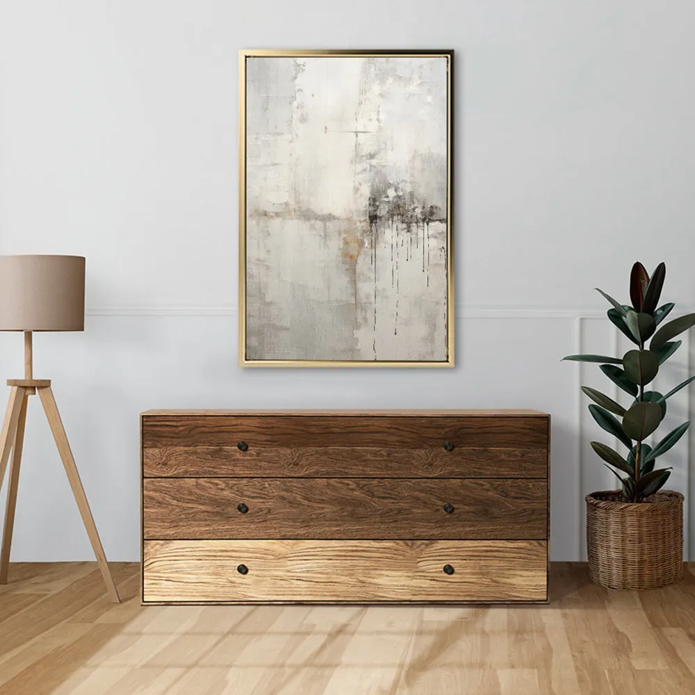 Canvas Wall Art Stretched Over Wooden Frame with Floating Frame and Abstract Painting CV4107