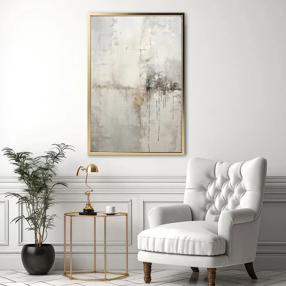 Canvas Wall Art Stretched Over Wooden Frame with Floating Frame and Abstract Painting CV4107