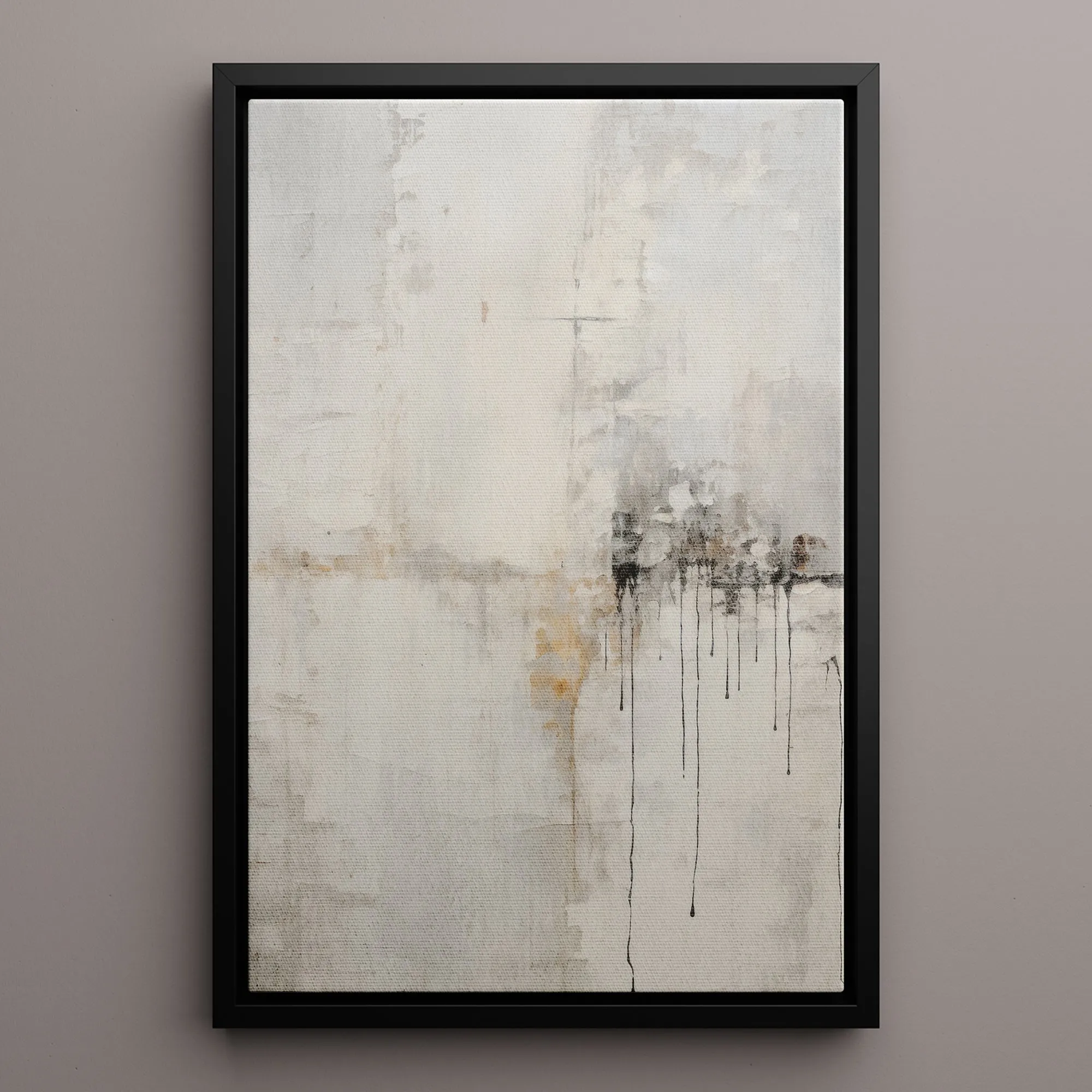 Canvas Wall Art Stretched Over Wooden Frame with Floating Frame and Abstract Painting CV4107