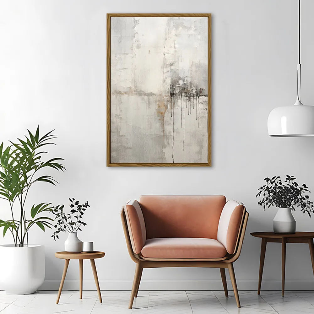 Canvas Wall Art Stretched Over Wooden Frame with Floating Frame and Abstract Painting CV4107