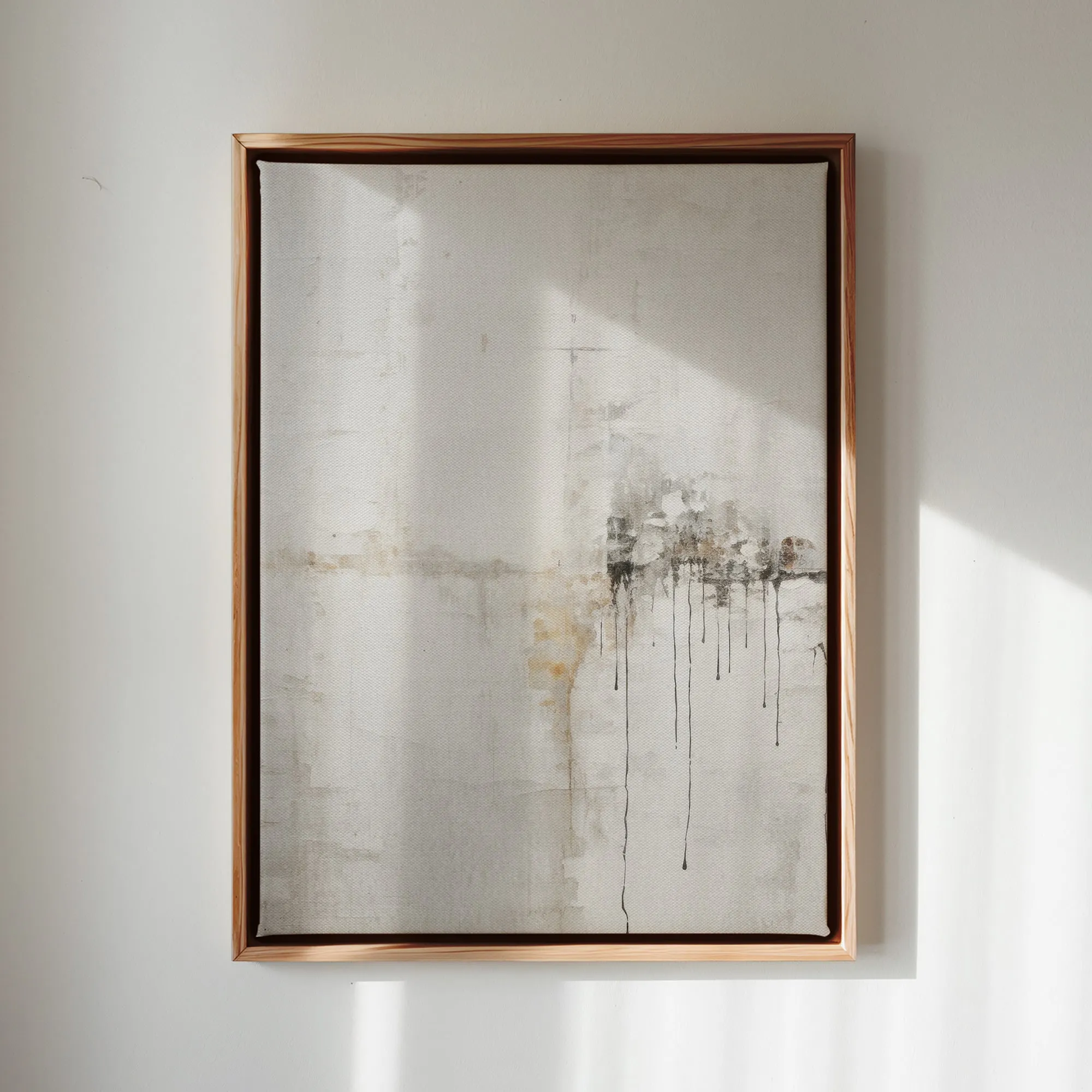 Canvas Wall Art Stretched Over Wooden Frame with Floating Frame and Abstract Painting CV4107