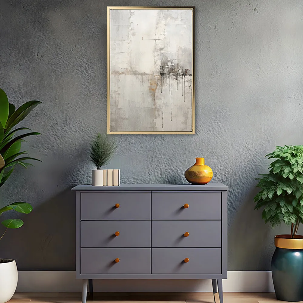 Canvas Wall Art Stretched Over Wooden Frame with Floating Frame and Abstract Painting CV4107