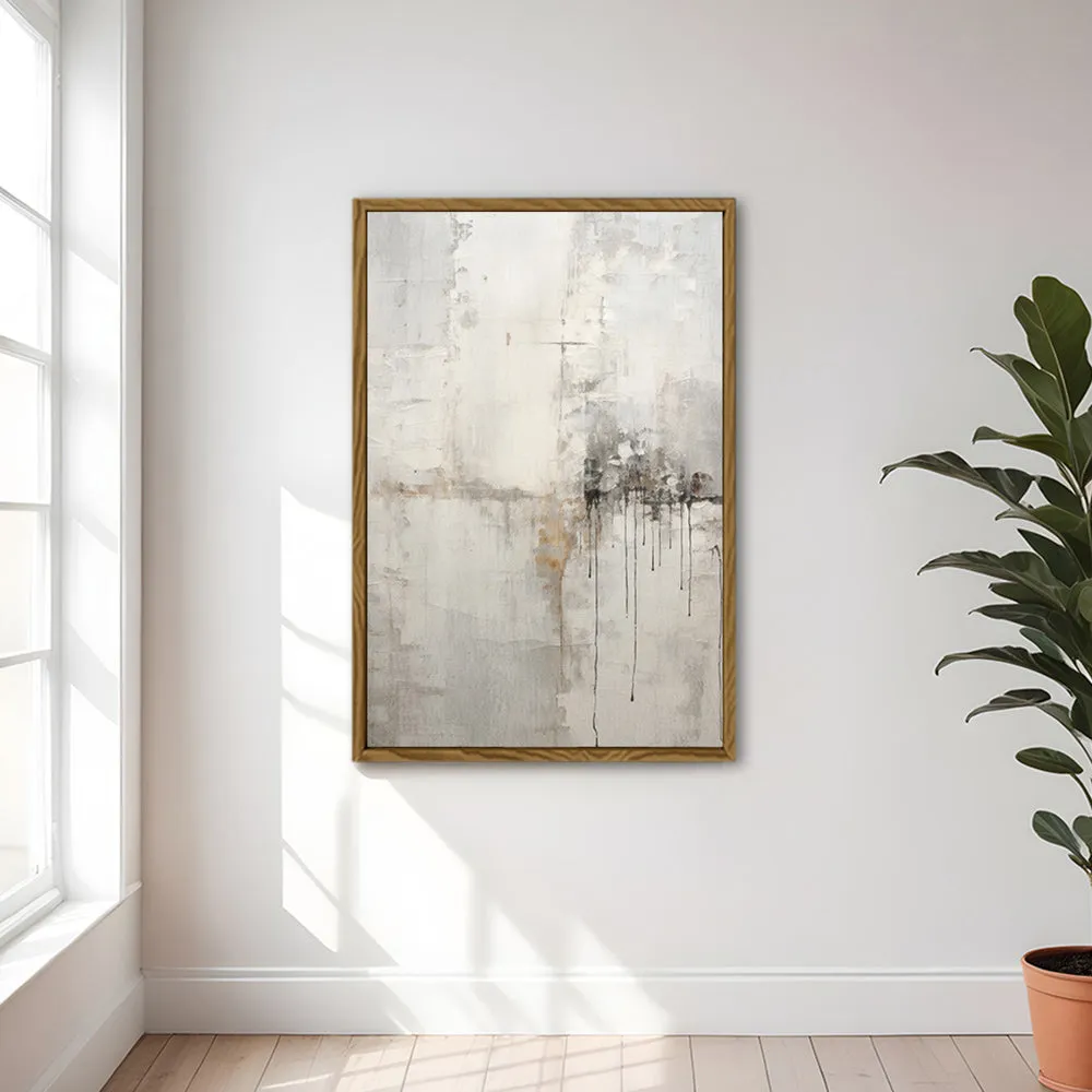 Canvas Wall Art Stretched Over Wooden Frame with Floating Frame and Abstract Painting CV4107
