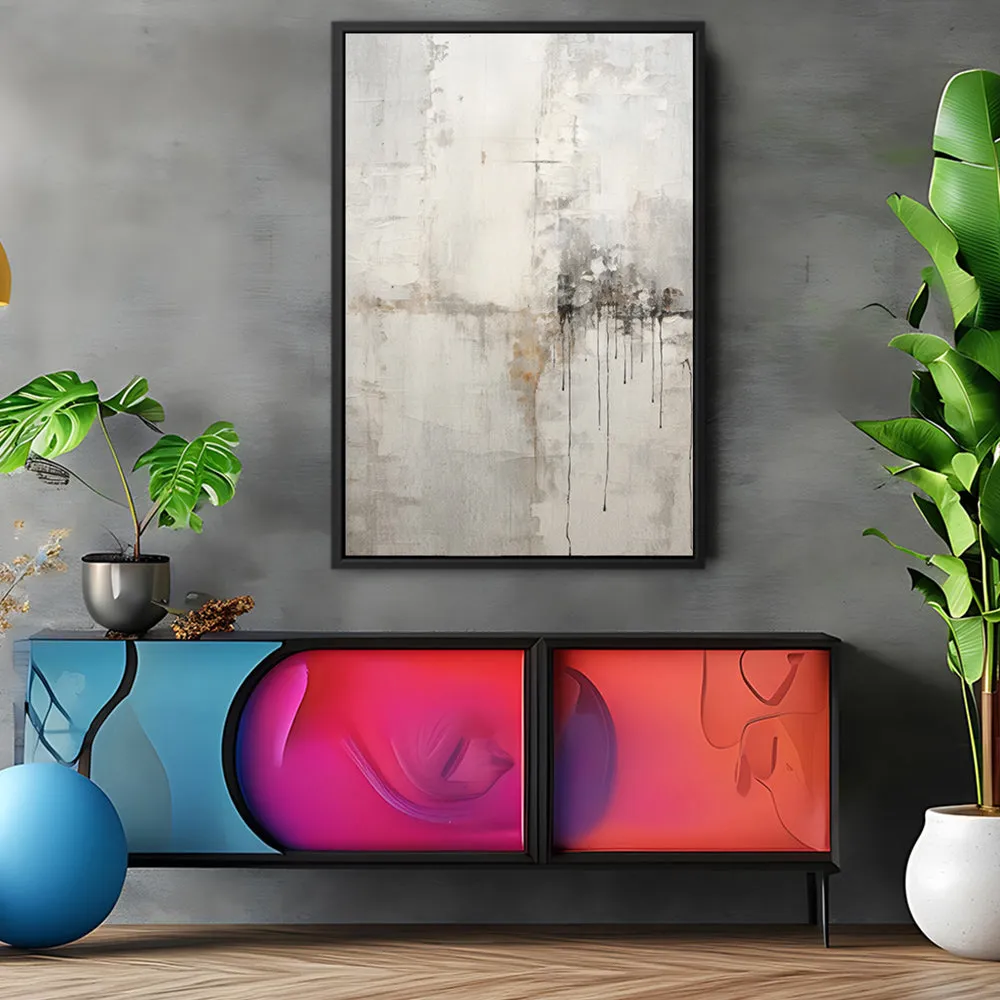 Canvas Wall Art Stretched Over Wooden Frame with Floating Frame and Abstract Painting CV4107