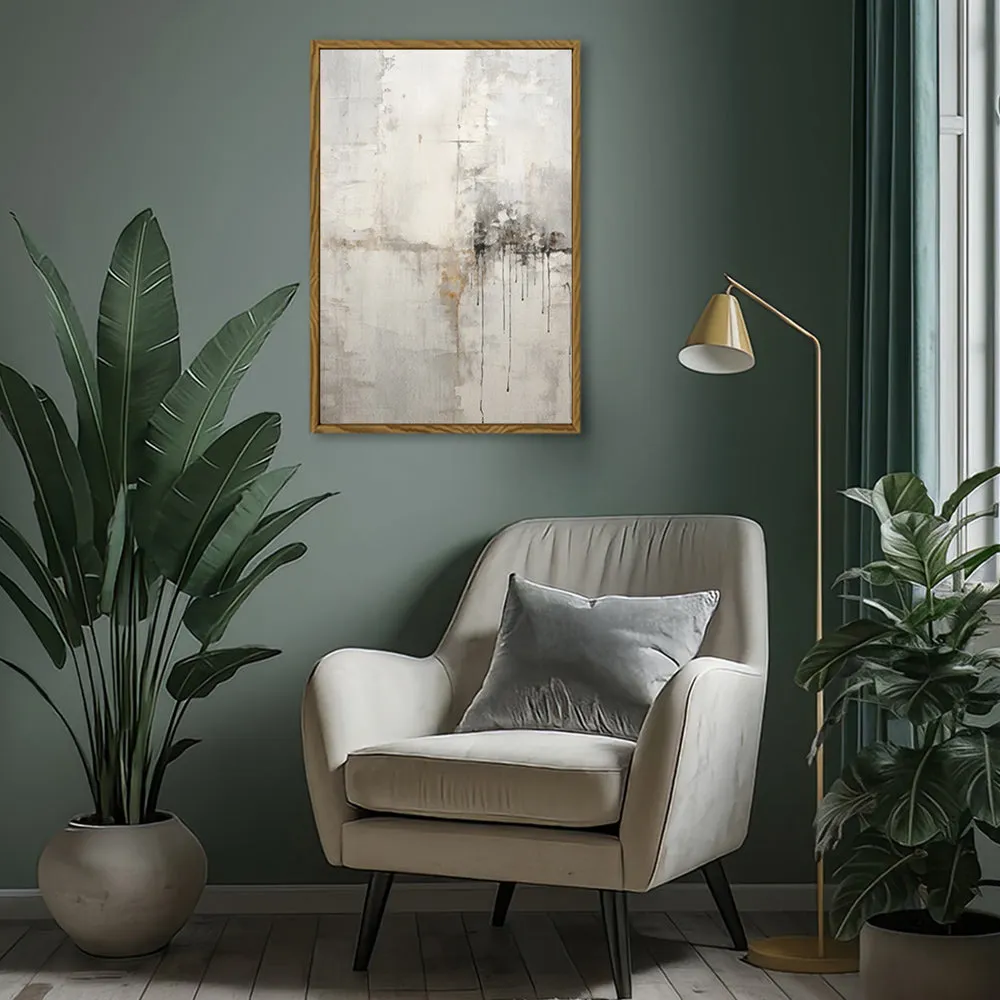 Canvas Wall Art Stretched Over Wooden Frame with Floating Frame and Abstract Painting CV4107