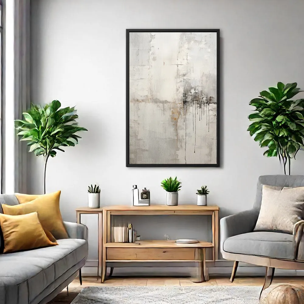 Canvas Wall Art Stretched Over Wooden Frame with Floating Frame and Abstract Painting CV4107