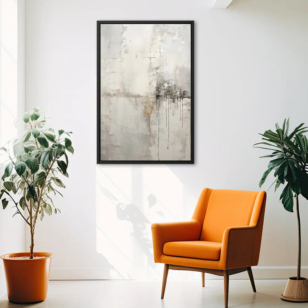 Canvas Wall Art Stretched Over Wooden Frame with Floating Frame and Abstract Painting CV4107