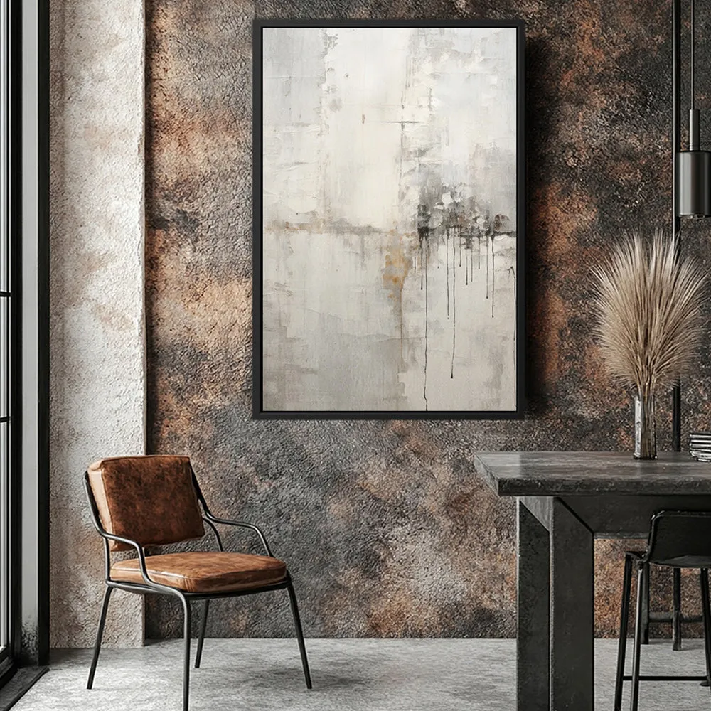 Canvas Wall Art Stretched Over Wooden Frame with Floating Frame and Abstract Painting CV4107