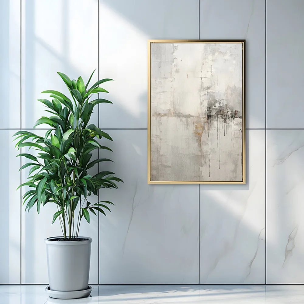 Canvas Wall Art Stretched Over Wooden Frame with Floating Frame and Abstract Painting CV4107