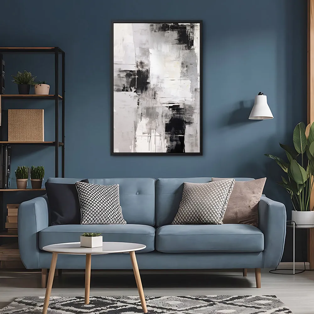 Canvas Wall Art Stretched Over Wooden Frame with Floating Frame and Abstract Painting CV4108