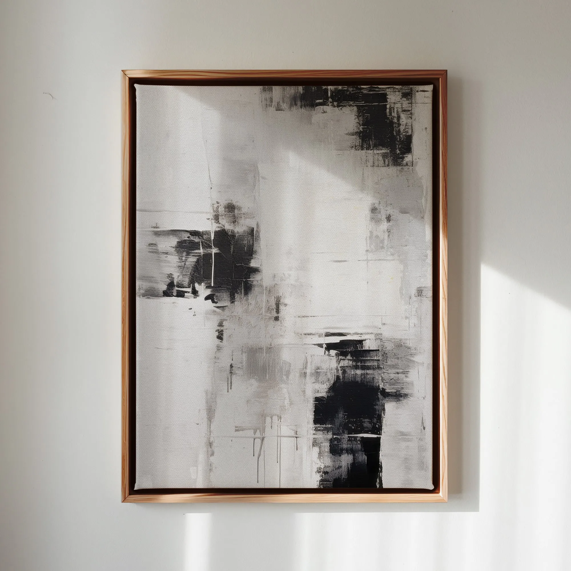 Canvas Wall Art Stretched Over Wooden Frame with Floating Frame and Abstract Painting CV4108