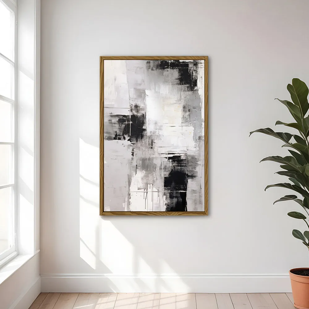 Canvas Wall Art Stretched Over Wooden Frame with Floating Frame and Abstract Painting CV4108