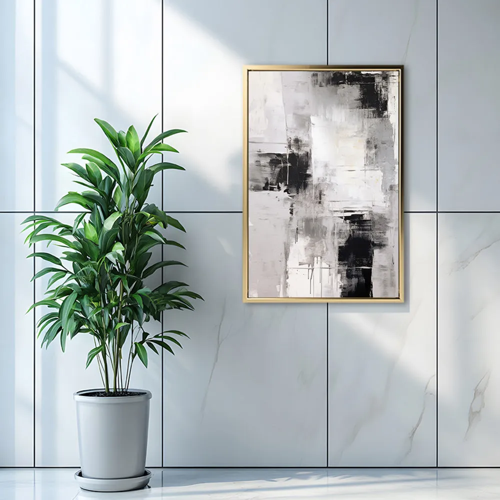 Canvas Wall Art Stretched Over Wooden Frame with Floating Frame and Abstract Painting CV4108