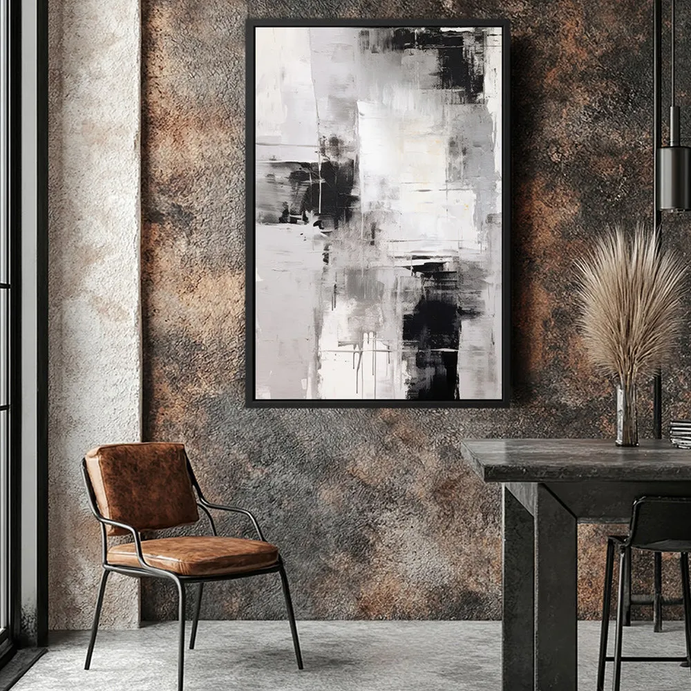 Canvas Wall Art Stretched Over Wooden Frame with Floating Frame and Abstract Painting CV4108