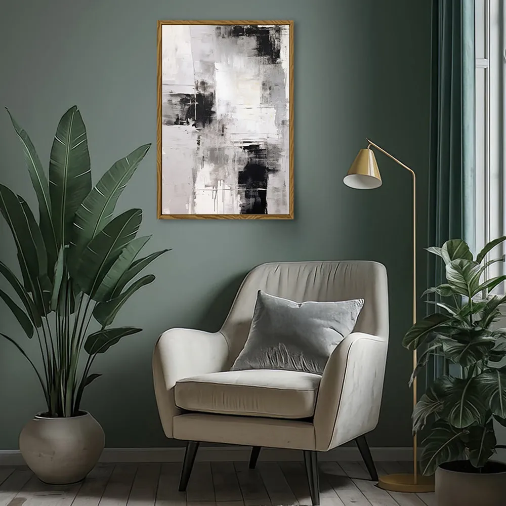 Canvas Wall Art Stretched Over Wooden Frame with Floating Frame and Abstract Painting CV4108