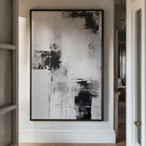 Canvas Wall Art Stretched Over Wooden Frame with Floating Frame and Abstract Painting CV4108