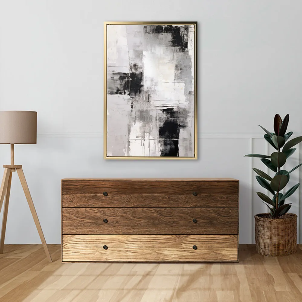 Canvas Wall Art Stretched Over Wooden Frame with Floating Frame and Abstract Painting CV4108