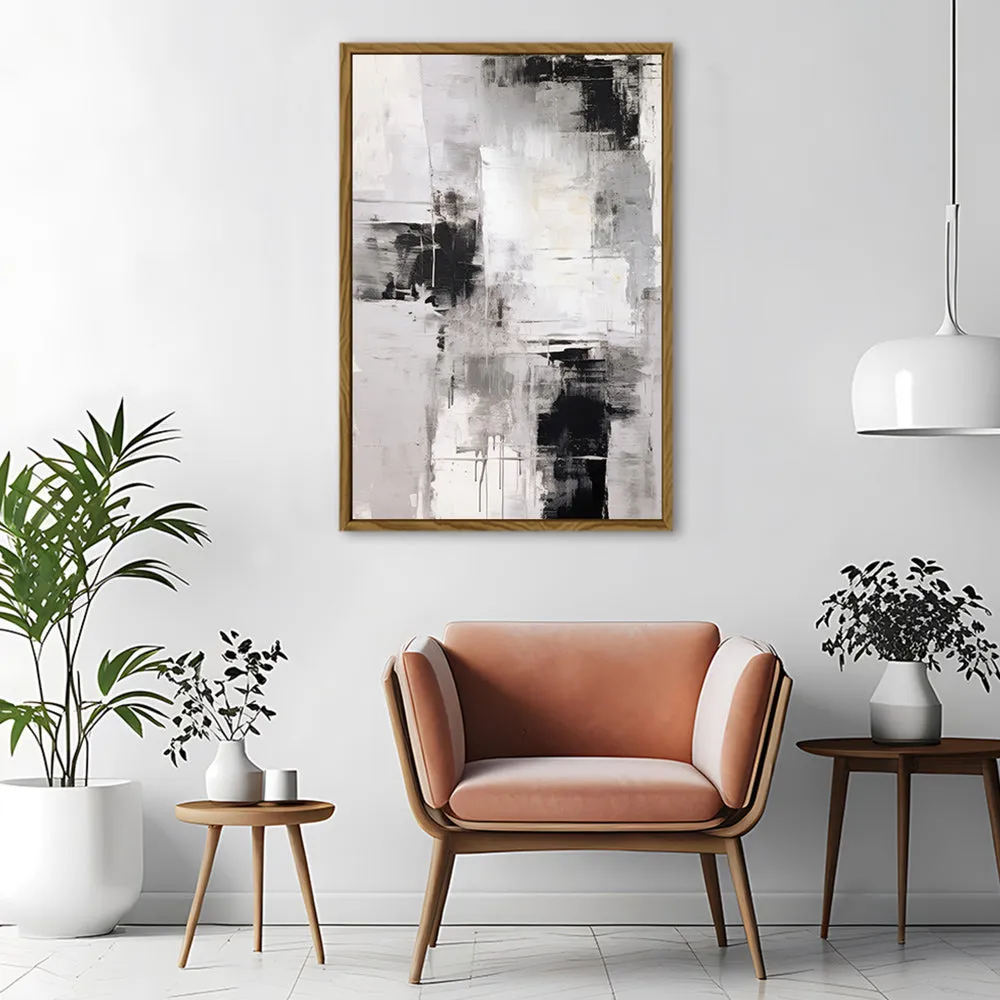 Canvas Wall Art Stretched Over Wooden Frame with Floating Frame and Abstract Painting CV4108